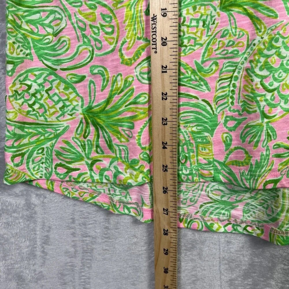 Lilly Pulitzer Madevilla Baby Top NWT XS Green Tropical Pineapple‎ Short Sleeve - Picture 11 of 12